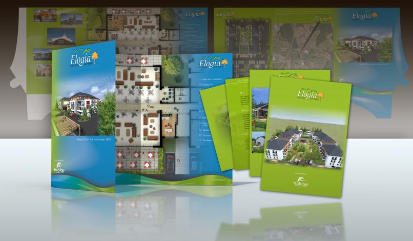 Plaquette à rabats 3 volets avec feuillets libres "Elogia" Plaquette à rabats 3 volets avec feuillets libres "Elogia"