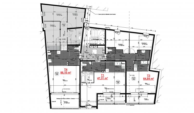Plan d'étage courant Plan d'étage courant