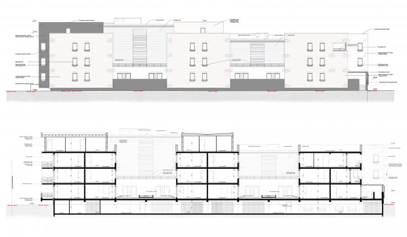 Façade - Coupe longitudinale