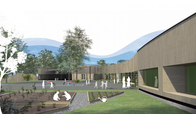 Vue du jardin pédagogique Vue du jardin pédagogique