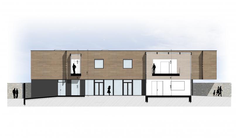 Coupe longitudinale sur entrée Coupe longitudinale sur entrée