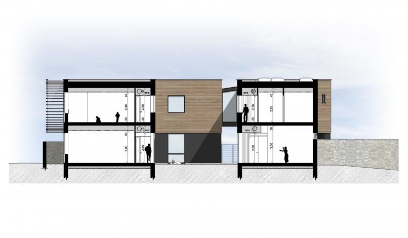 Coupe transversale sur patio Coupe transversale sur patio