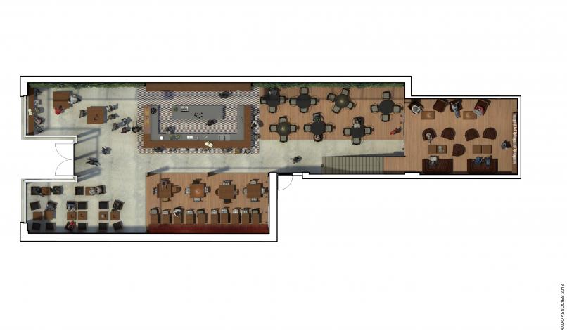 bar à thé plan d'aménagement